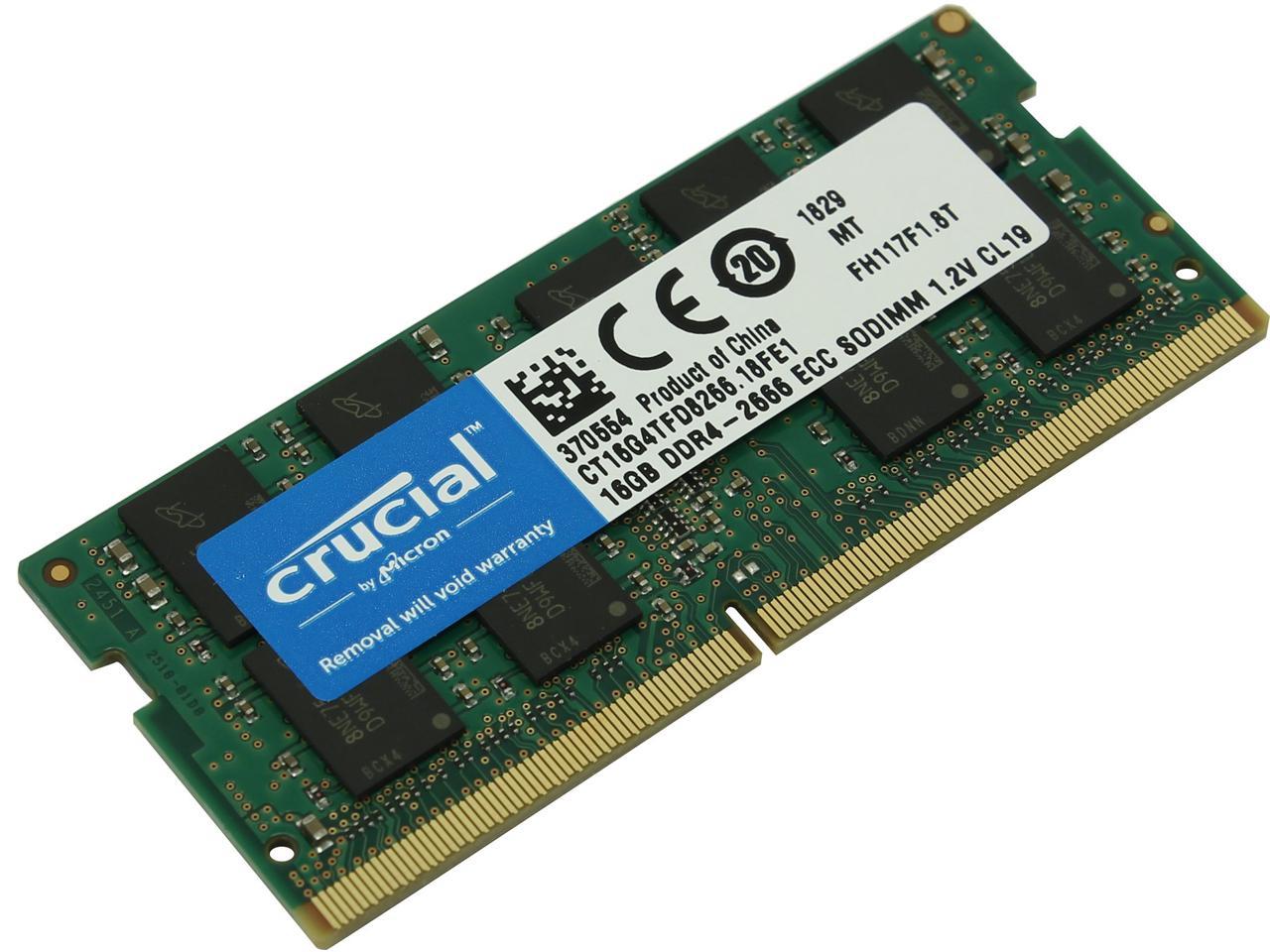 Crucial 16GB DDR4 2666 (PC4-21300) CL19 ECC SODIMM - Newegg.com