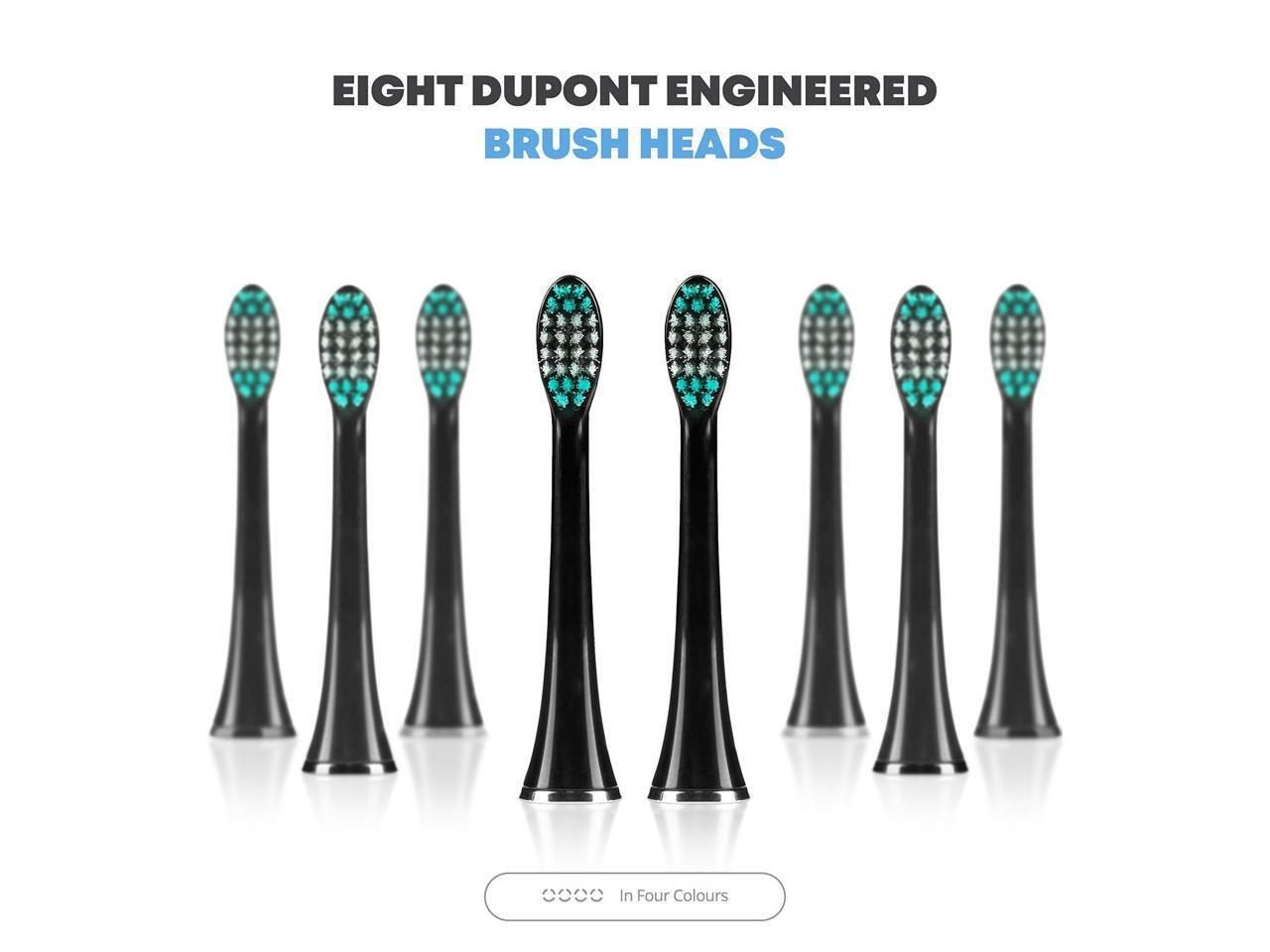 aquasonic black series toothbrush & travel case with 8 dupont brush heads