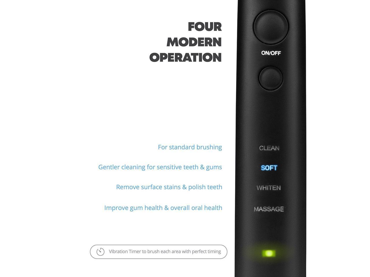 aquasonic ultrasonic toothbrush with 8 dupont brush heads and travel case