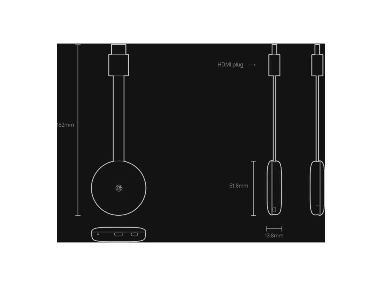 Google GA00439US Chromecast Streaming Media Player Charcoal