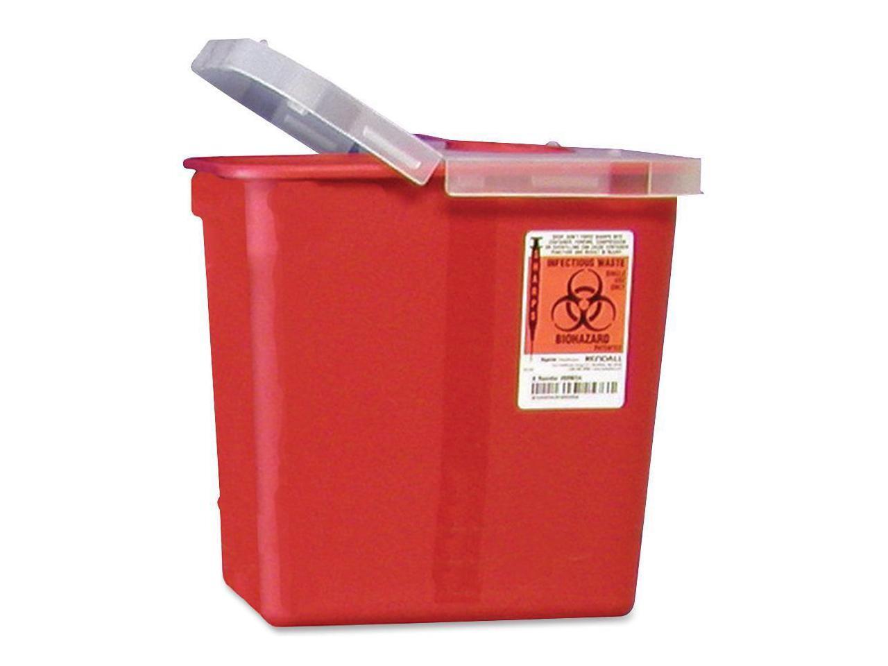 Covidien SRHL100990 Kendall Sharps Containers with Hinged Lid, 10" H x