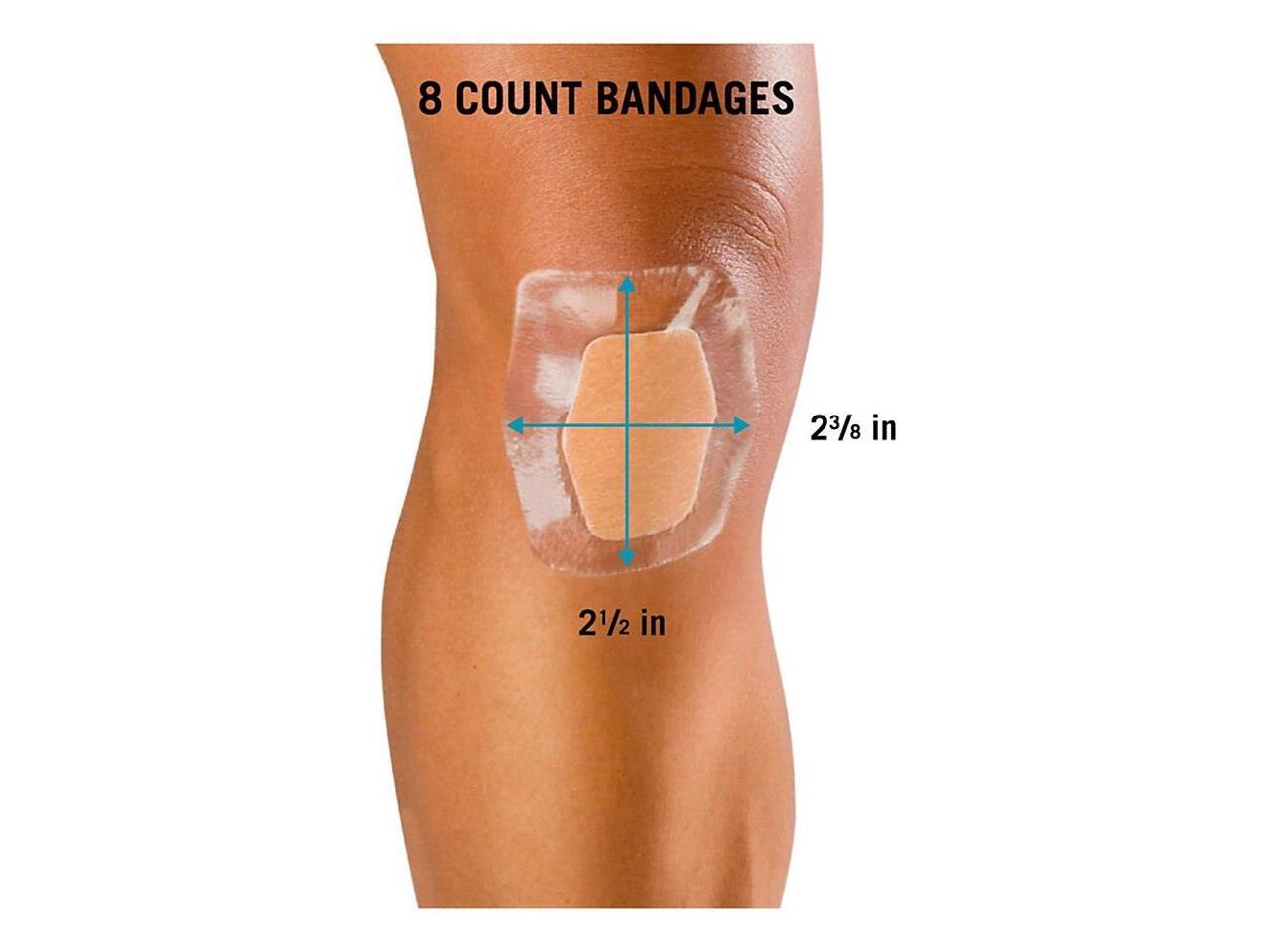 3M Knee/Elbow Bandages Waterproof 23/8"x31/2" 8/PK Clear 58108