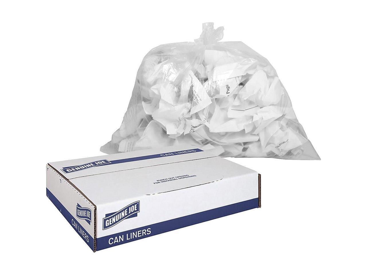 Genuine Joe Trash Can Liners 710 Gallon .6Mil 24"x23" 500/CT Clear