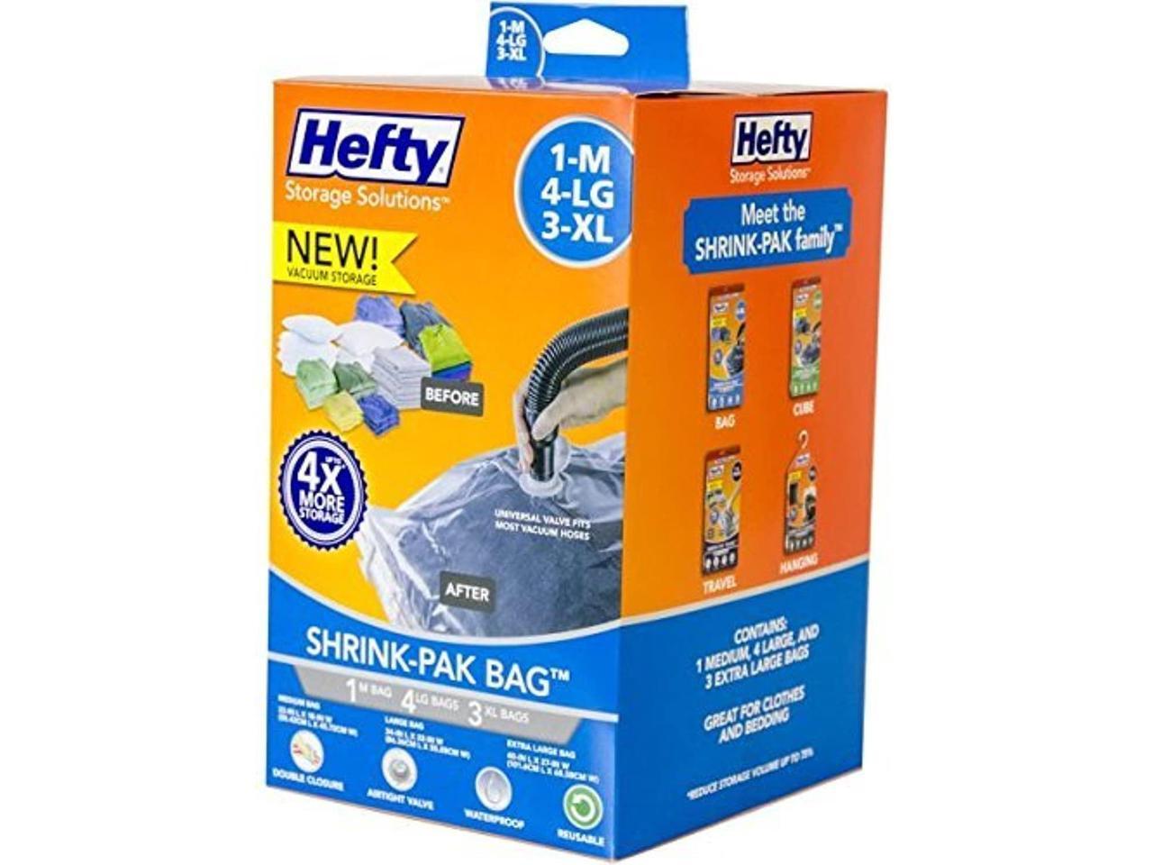 Hefty Shrink-pak Vacuum Seal Bags 2 Extra Large Bags 3x More Storage for sale online 