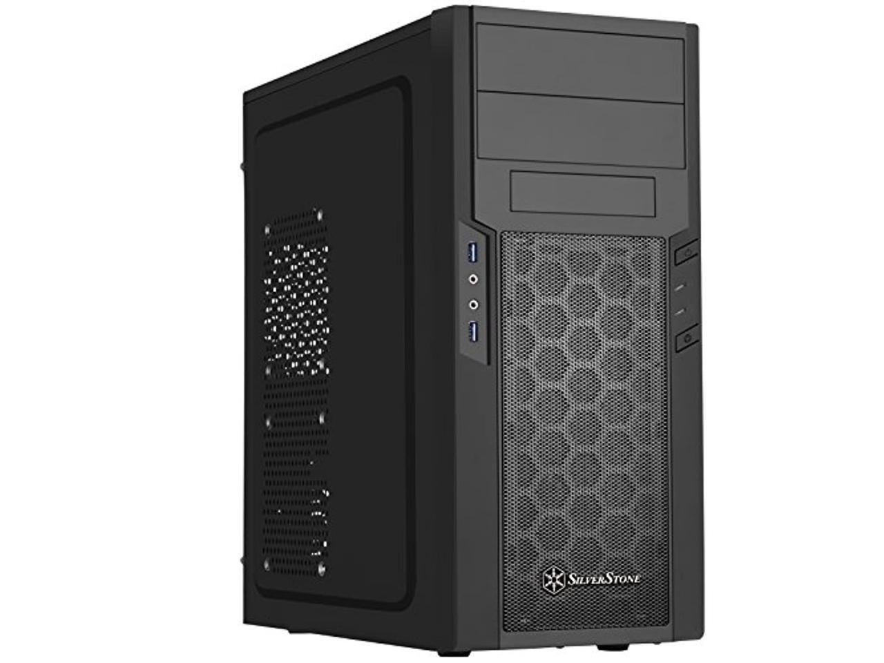 silverstone technology ps13b atx tower computer case with 2 x 5.25 bays