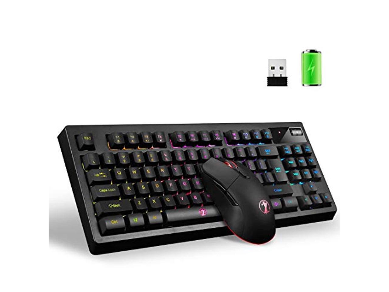 zjfksdyx c87 wireless gaming keyboard and mouse combo, 2.4g 