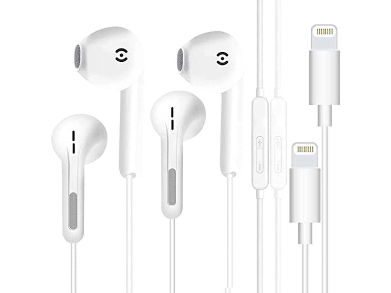 iPhone Earbuds Wired Lightning Headphone【Apple MFi Certified】 Earphone with Lightning Connector Built-in Microphone and Volume Control Perfectly Compatible with iPhone 13/12/11/X/XR/X/8/7 Plus-2Pack 