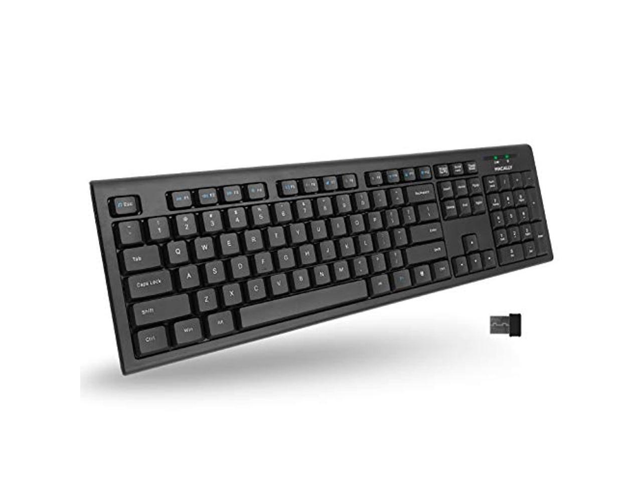 macally 2.4g wireless keyboard for laptop or desktop ultra slim full