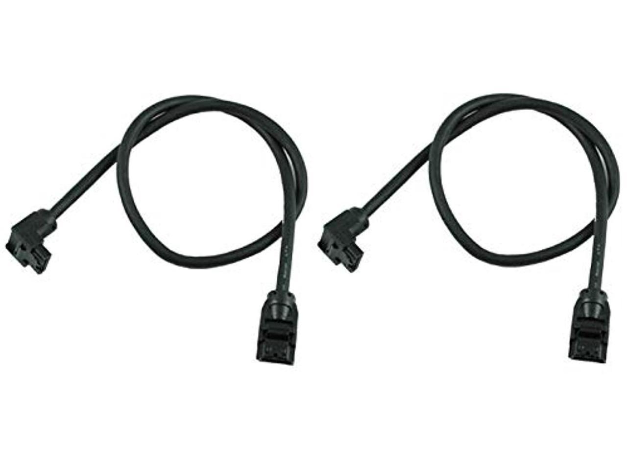 OKGEAR 36" SATA 6Gbps Cable Straight to Right Angle W/Metal Latch Backw Black 