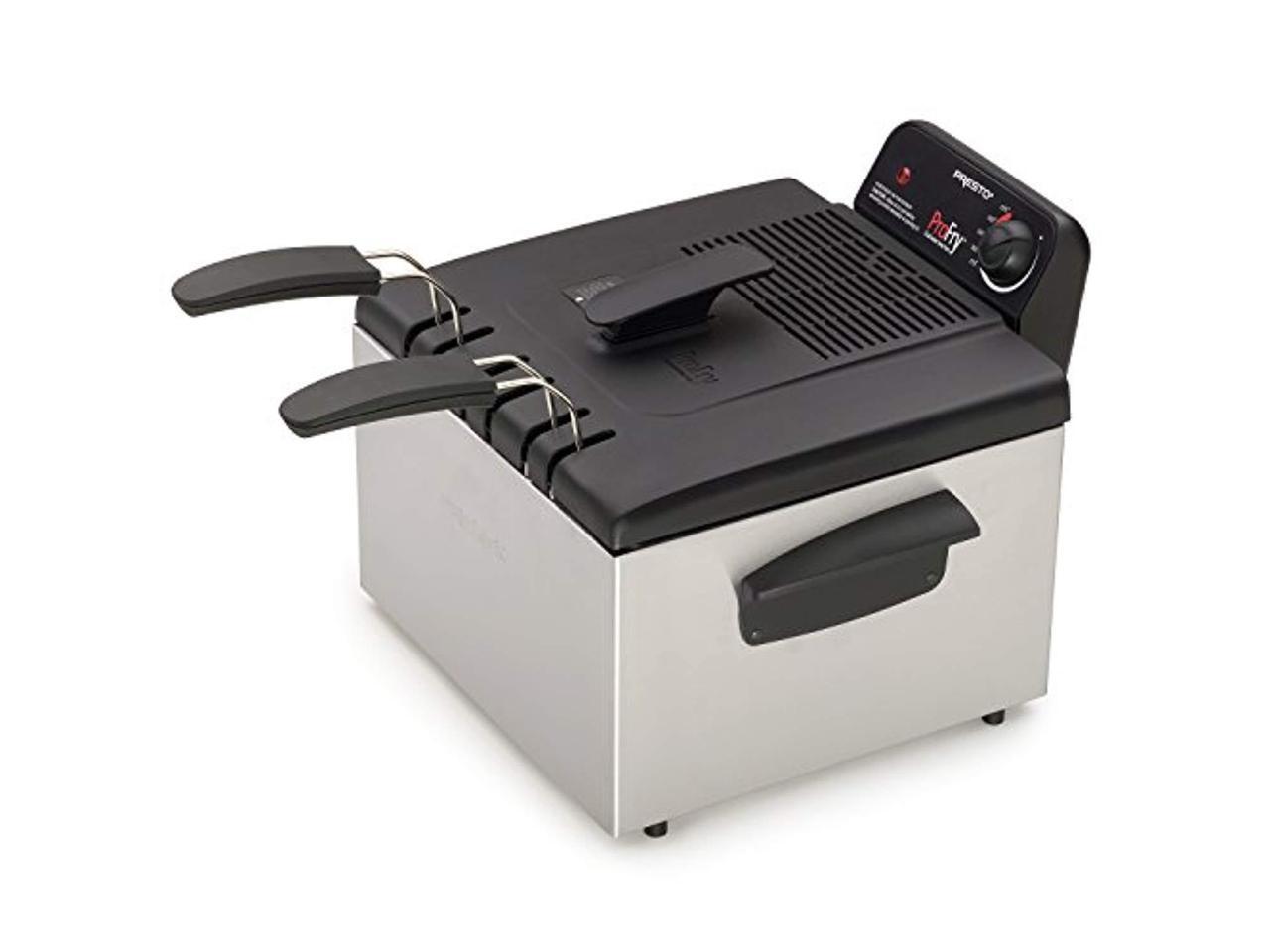 presto 05466 stainless steel dual basket pro fry immersion element deep