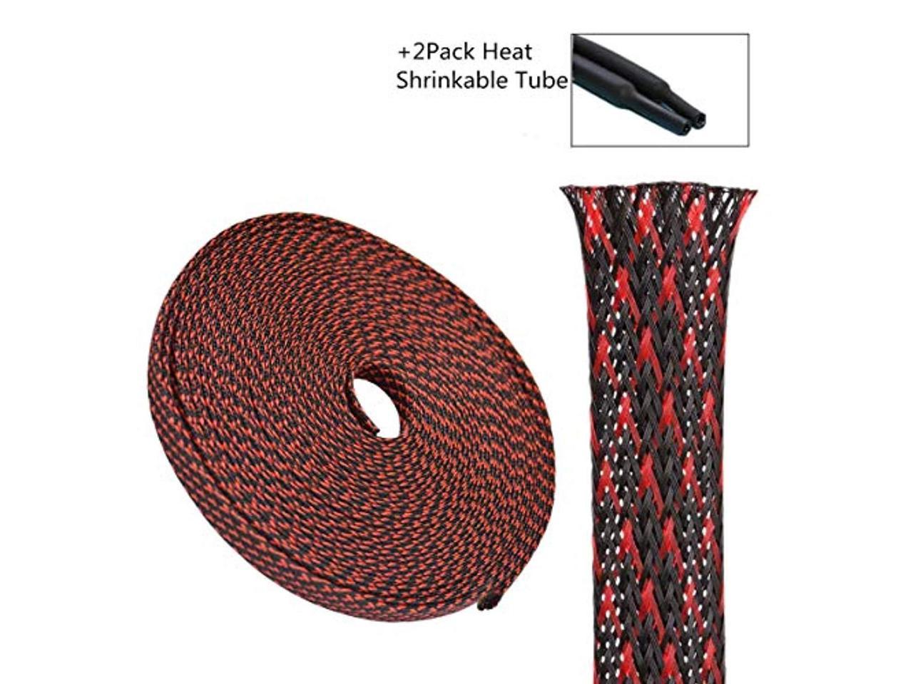 1//2 Inch Flexo Pet Expandable Braided Sleeving /&ndash Black Cable Sleeve for sale online 25ft