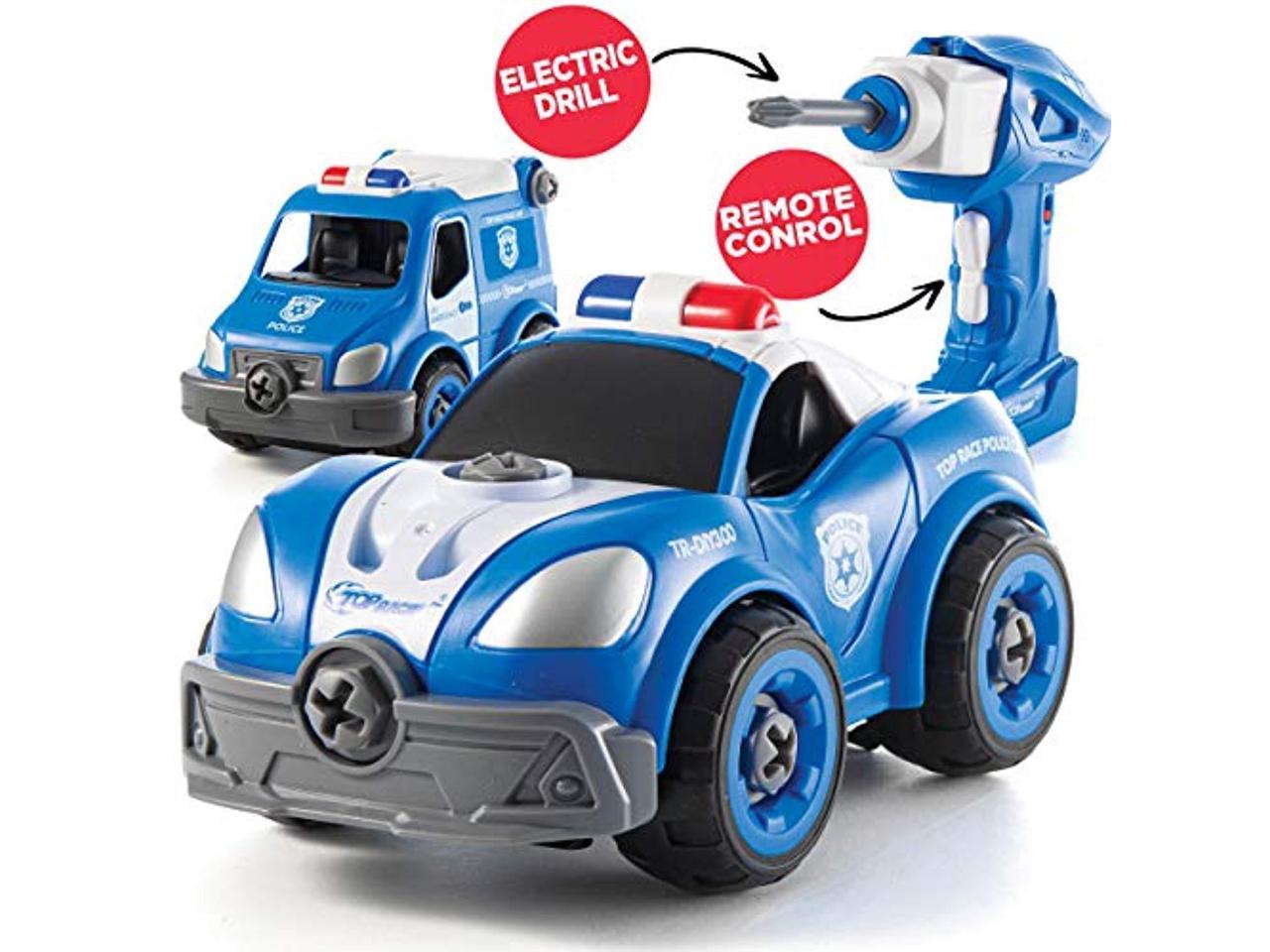 Gift Toys for Boys 3,4,5,6,7 Year Olds Kids Stem Building Toy Take Apart Toys with Electric Drill Converts to Fire Truck Remote Control Car 3 in one Take Apart Toy for Boys 