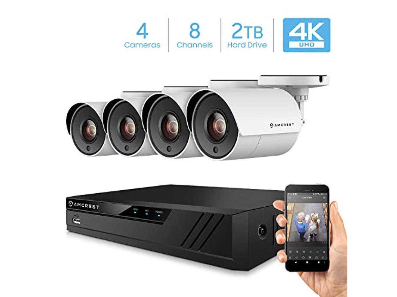 Amcrest 4k Security Camera System 8ch 8mp Hd Cvi Video Dvr With 4x 4k 8 Megapixel Indoor Outdoor Weatherproof Ip67 Cameras 2tb Hard Drive 100ft Night Vision For Home Business Amdv80m8 4b W Newegg Com