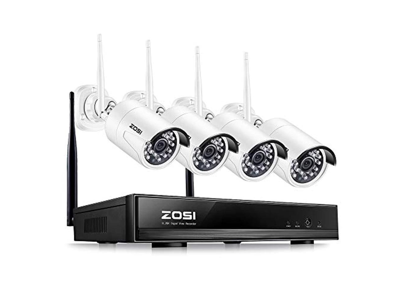 ZOSI 4CH 1080p NVR 960p HD Outdoor Wireless Home Security IP Camera System Wifi 