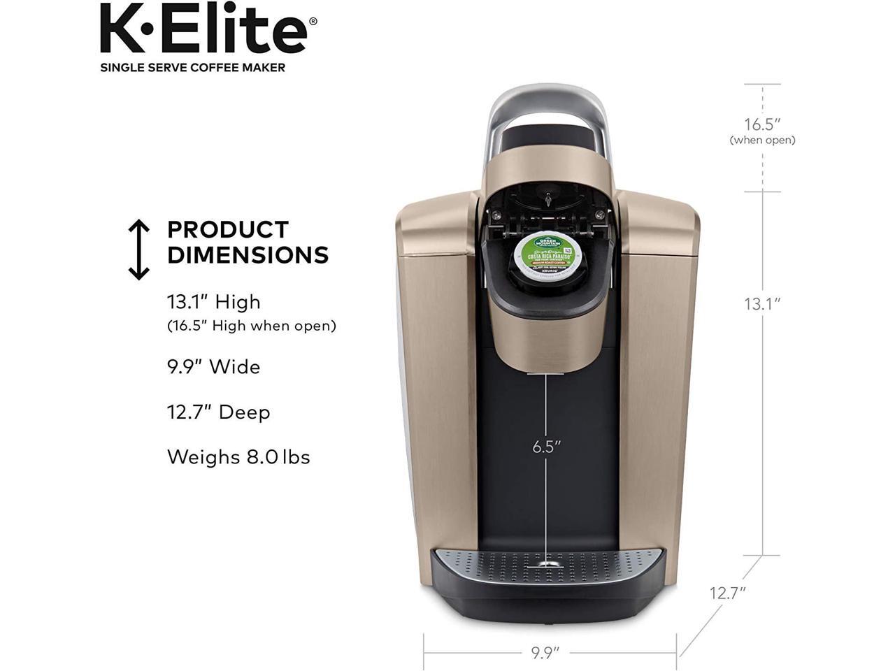 Keurig KElite Single Serve KCup Pod Coffee Maker Brushed Silver