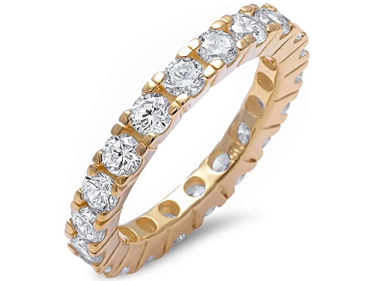 4mm Full Eternity Stackable Wedding Engagement Eternity Band Ring 925 Sterling Silver Choose Color Blue Apple Co