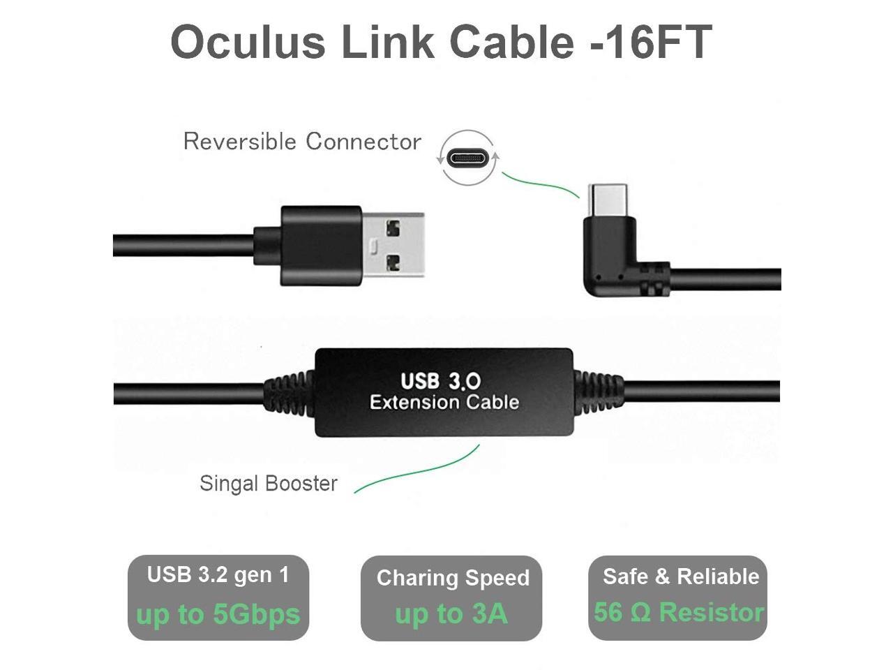 Quest Link Cable 16ft, VOKOO Oculus Link Cable with Signal Booster