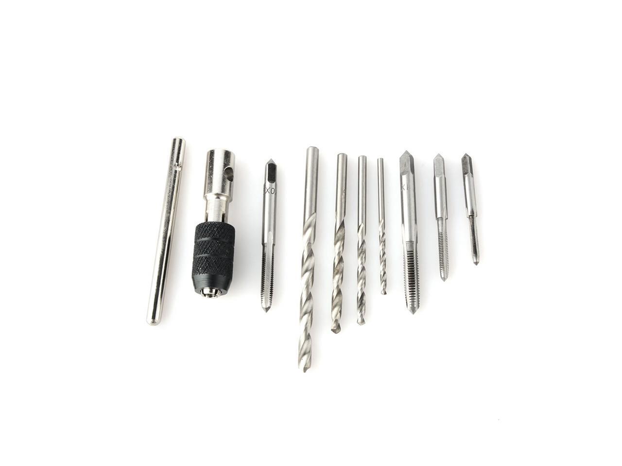 9Pcs//Set T Type Machine Hand Screw Thread Taps Reamer with Drill Bits and Wrench