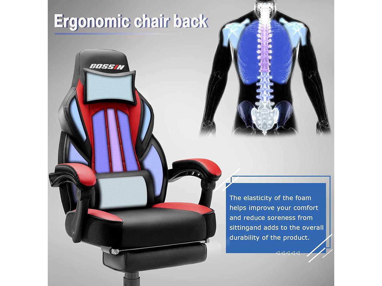 Bossin Video Game Chairs with footrest,Gamer Chair for Adults,Big and