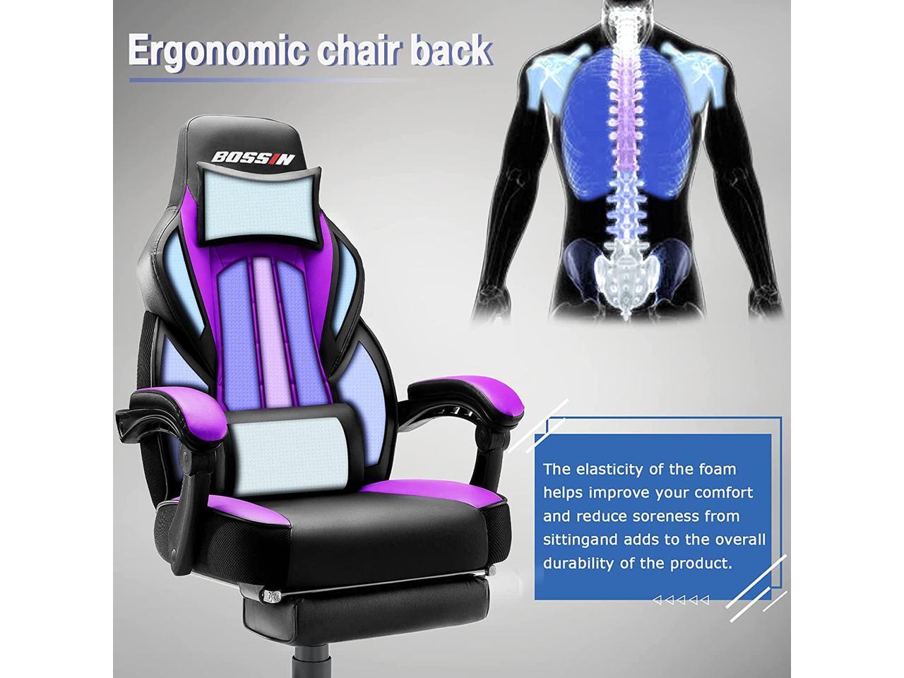 Bossin Video Game Chairs with footrest,Gamer Chair for Adults,Big and