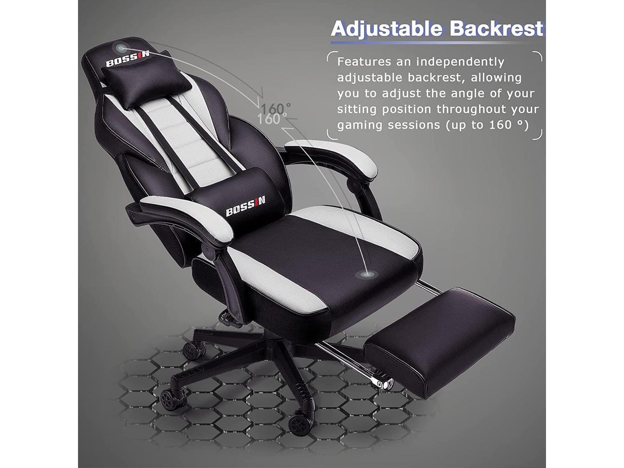 Bossin Video Game Chairs with footrest,Gamer Chair for Adults,Big and