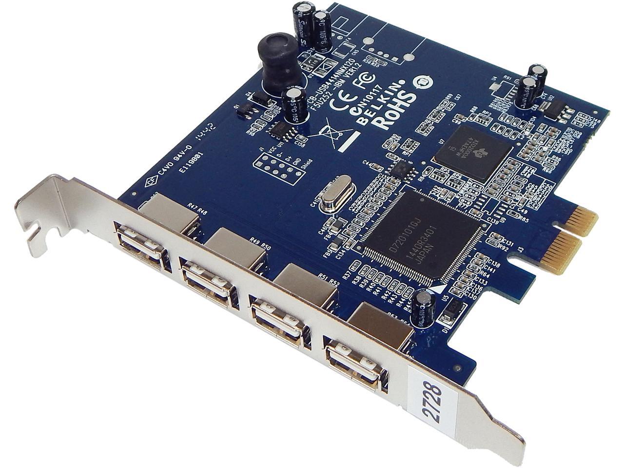 1 porte xintern Scheda PCI #gk111 Belkin f5u220 PCI rev:3 USB 2.0 4x esterno 