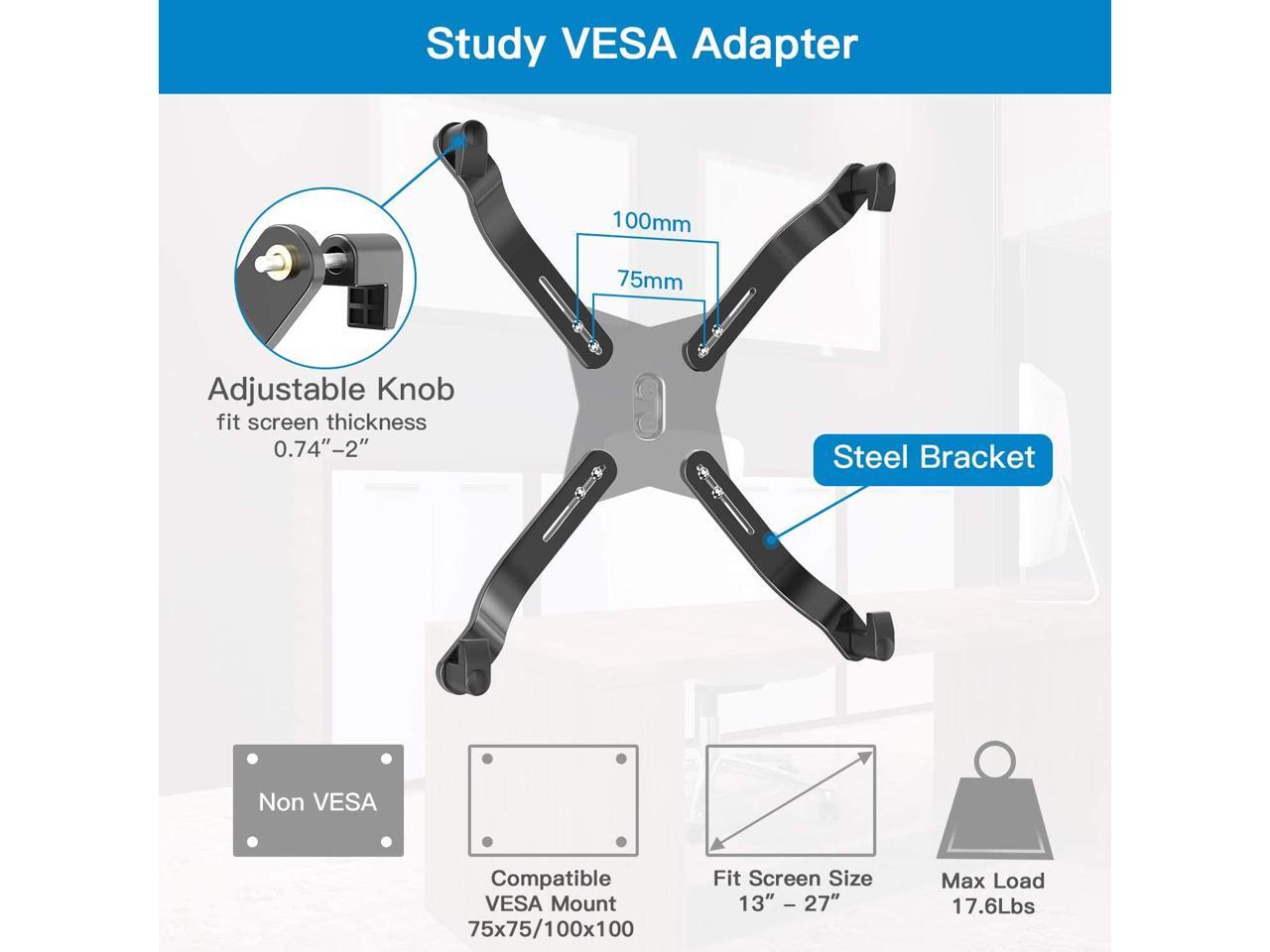 Non-VESA Adapter for 17 to 32 Inch Monitor Screens to 75x75 and 100x100 VESA Mount Universal VESA Mount Adapter Kit