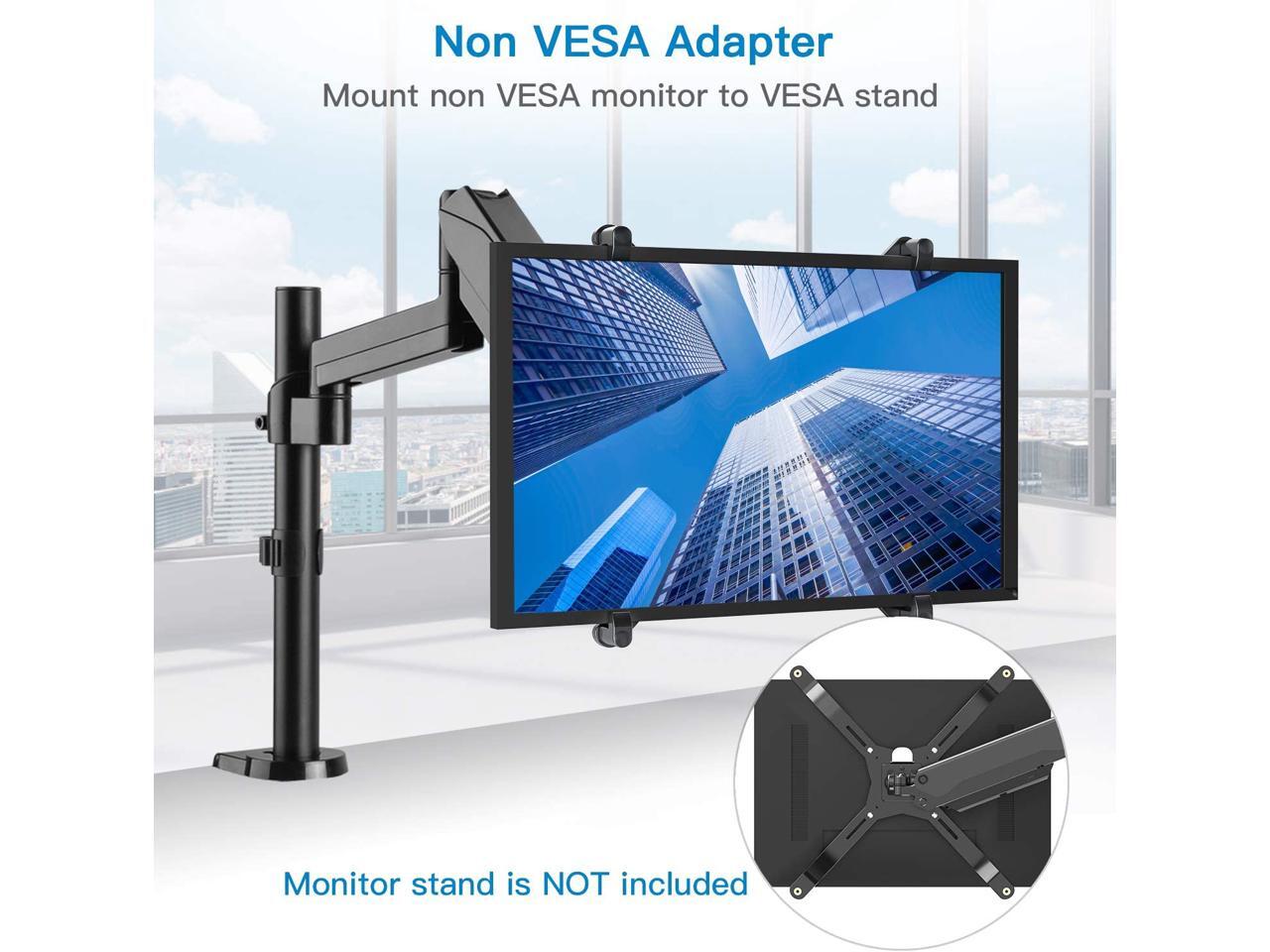 Existing Monitor Brackets Should with 75 mm VESA Plate HUANUO Non-VESA Adapter Monitor Arm Mounting Kit for 17-27 LED LCD OLED Screens without VESA Holes