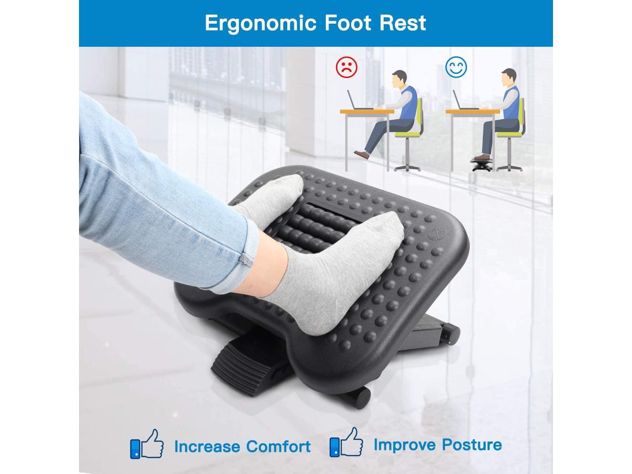ERGEAR Footrest Under Desk Adjustable Foot Rest with Massage Texture