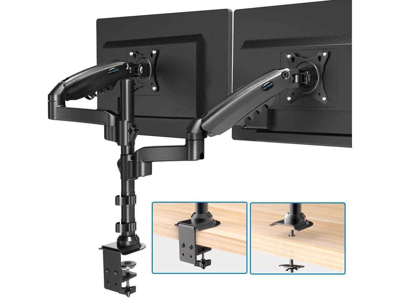 Dual Monitor Stand Free Standing Height Adjustable Two Arm Monitor Mount for Tw 