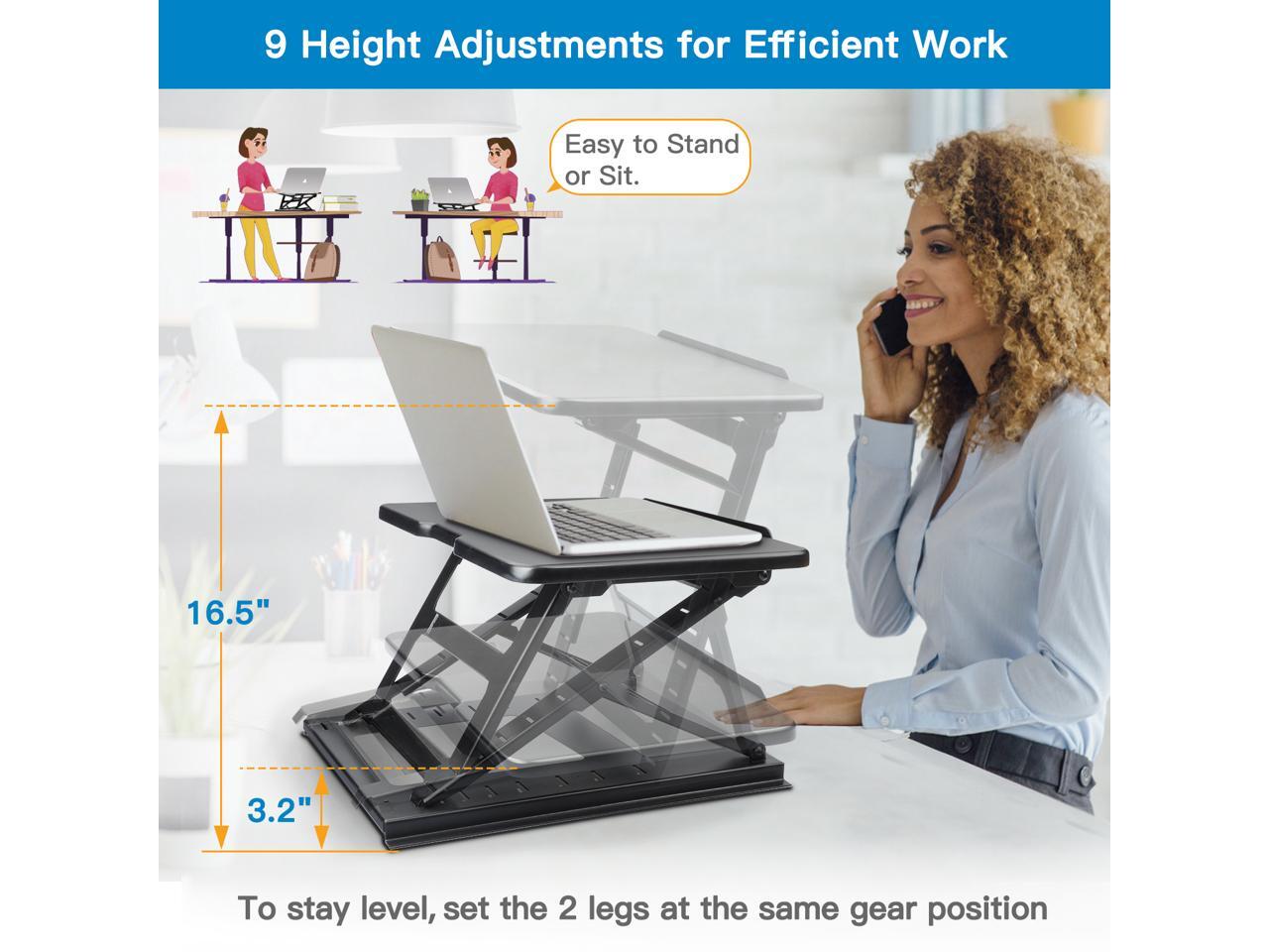 HUANUO Adjustable Laptop Stand for Desk Easy to Sit or Stand with 9