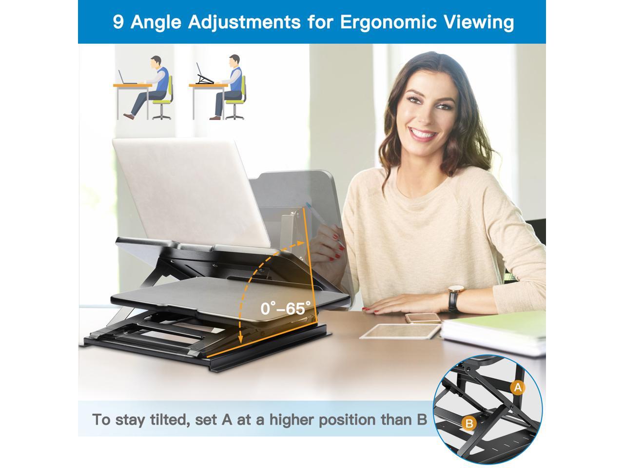 HUANUO Adjustable Laptop Stand for Desk Easy to Sit or Stand with 9