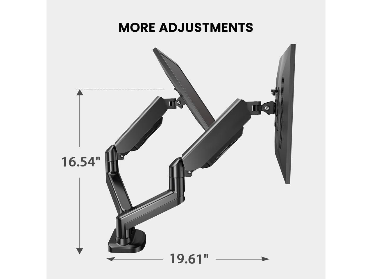 MONINXS Dual Arm Monitor Stand Adjustable Gas Spring Computer Desk