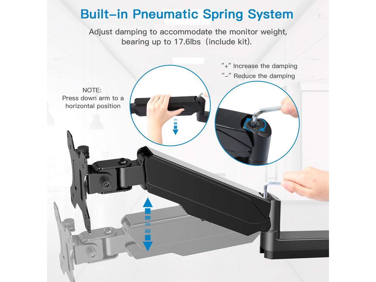 HUANUO Single Monitor Wall Mountblack with Extension Kit for 17 to 32