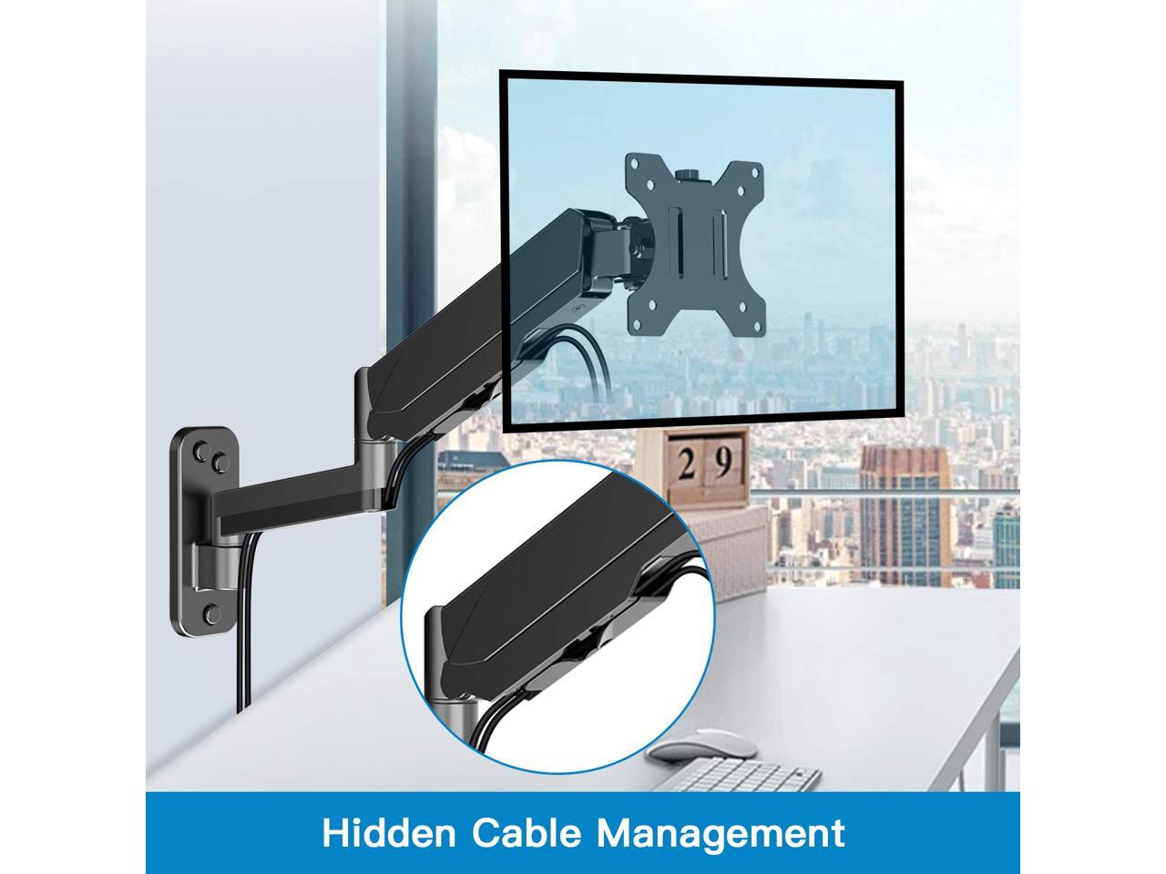 HUANUO Single Monitor Wall Mountblack with Extension Kit for 17 to 32