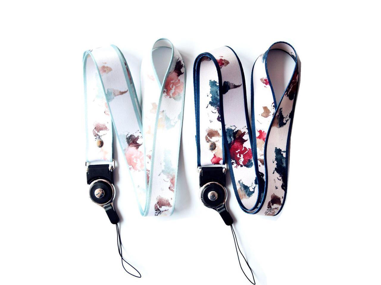 Cell Phone Universal Crimmy Detachable Cell Phone Neck Lanyard Double Sided Neck Strap Band Lanyards for Camera Light Flower Flash Drive iPod USB