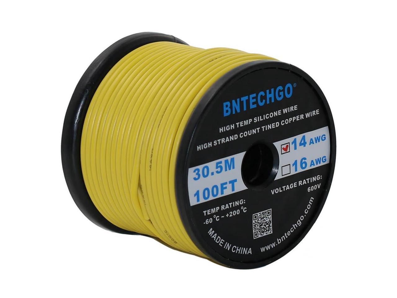 BNTECHGO Appliance Motor 14 AWG Gauge Silicone Tinned Copper Battery Cable Wire 