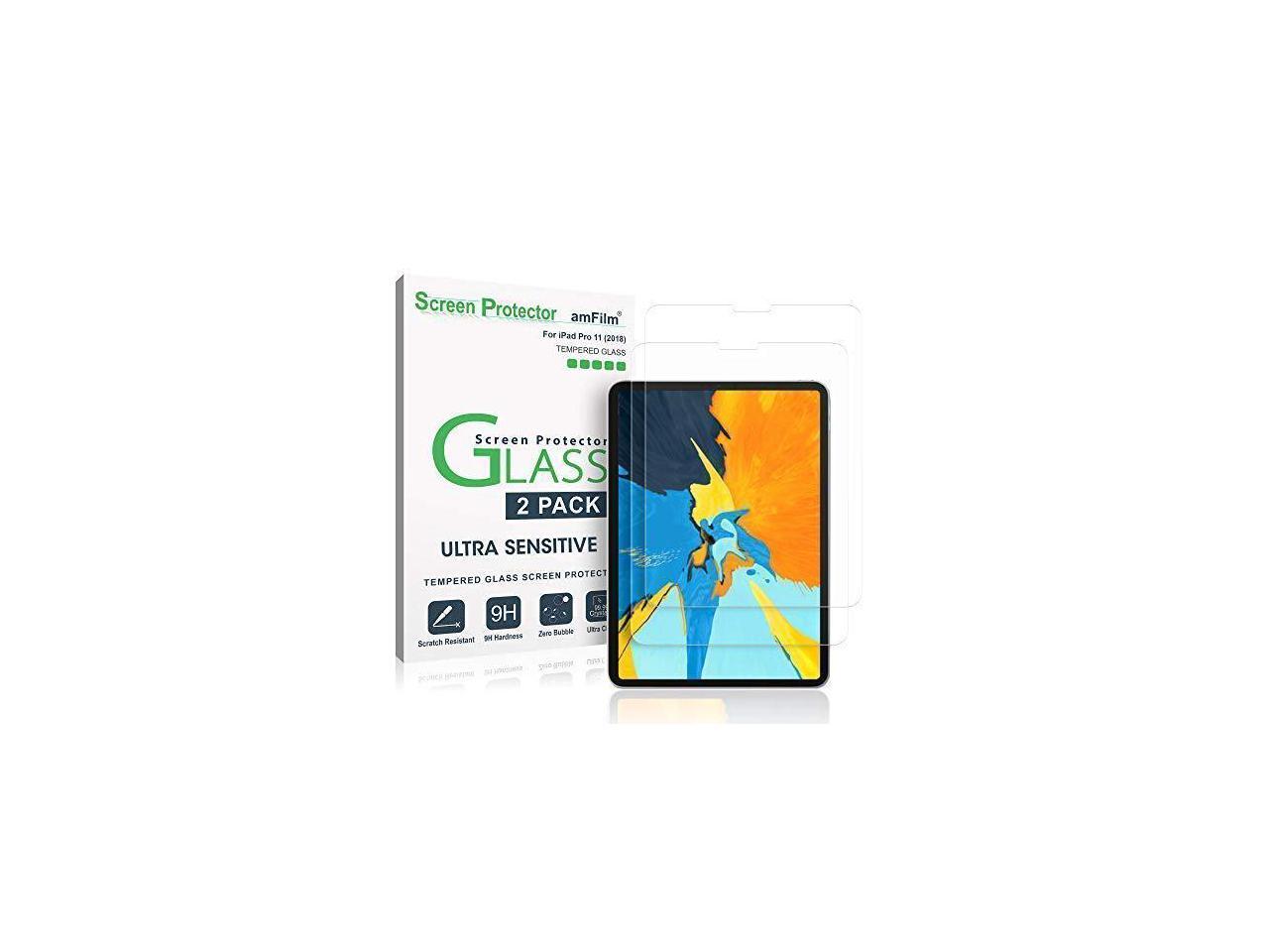 amFilm Premium Tempered Glass Screen Protector 2 Pack 2018 iPad Pro 11" 