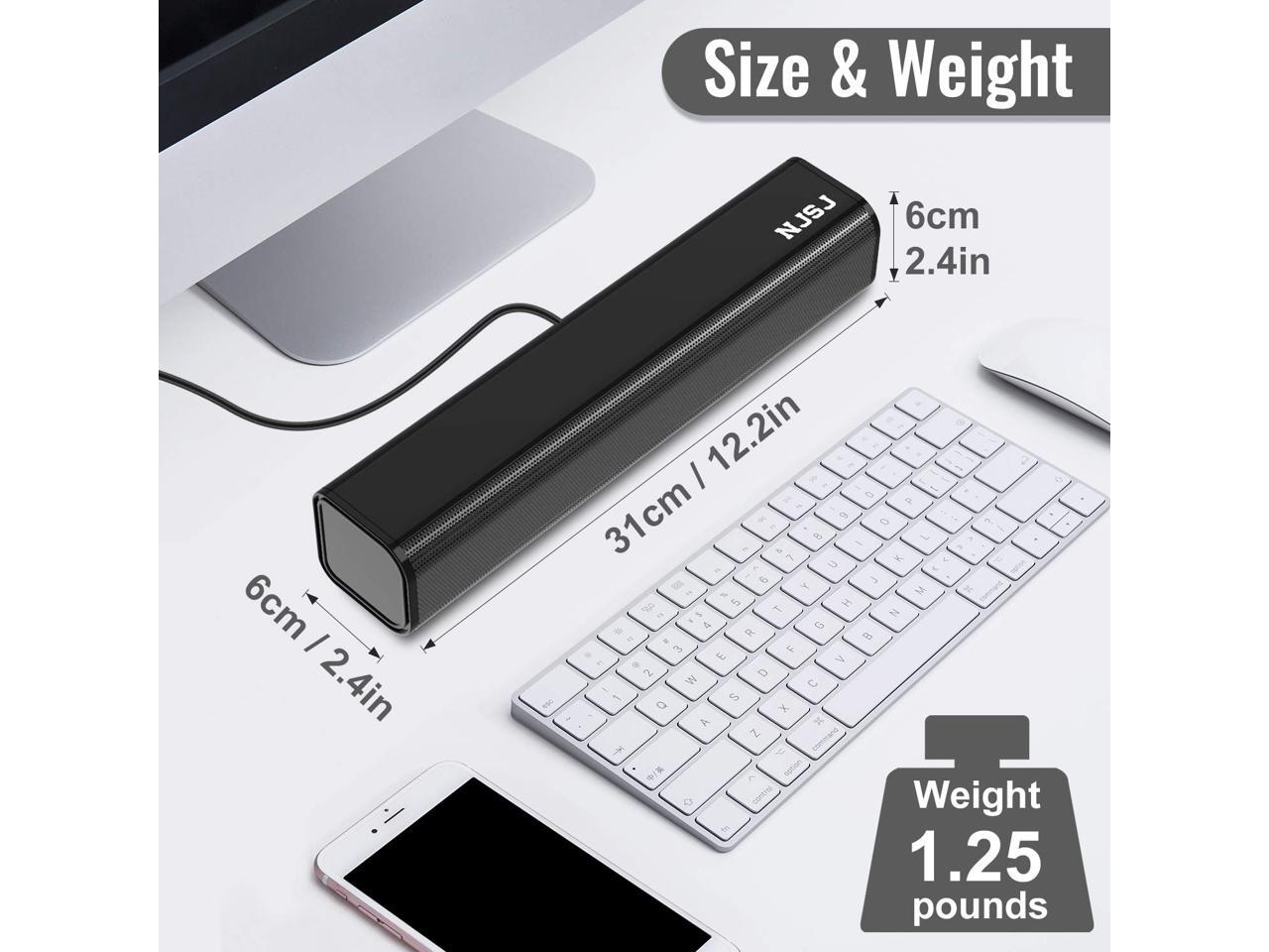 Njsj Computer Sound Bar Speaker Usb Powered Wired Stereo Speakers With 3 5mm Aux Input Mini Soundbar For Pc Tablets Desktop Laptop Cellphones Black Newegg Com