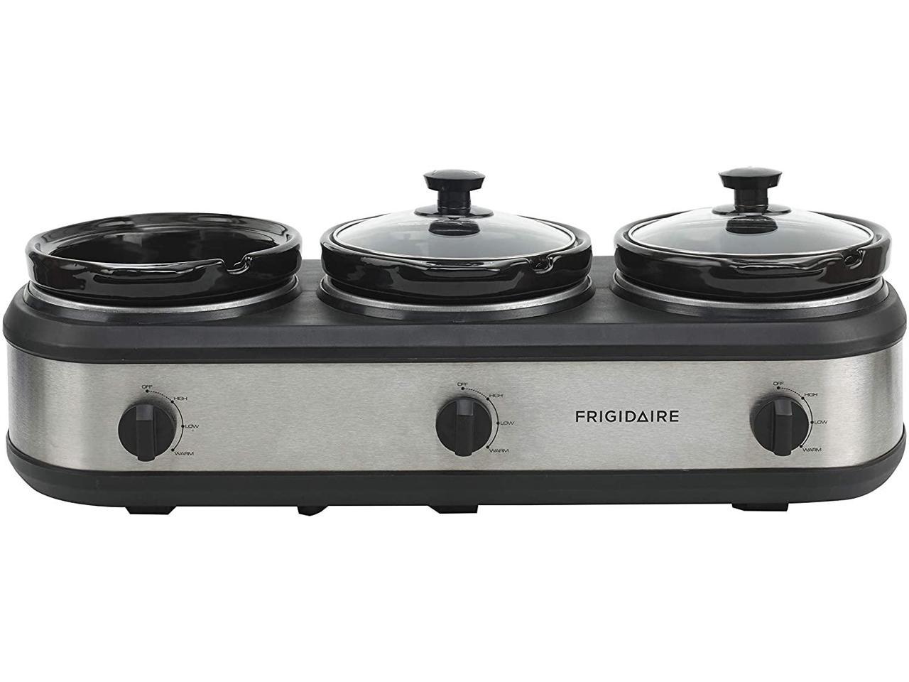 frigidaire stainless steel triple slow cooker