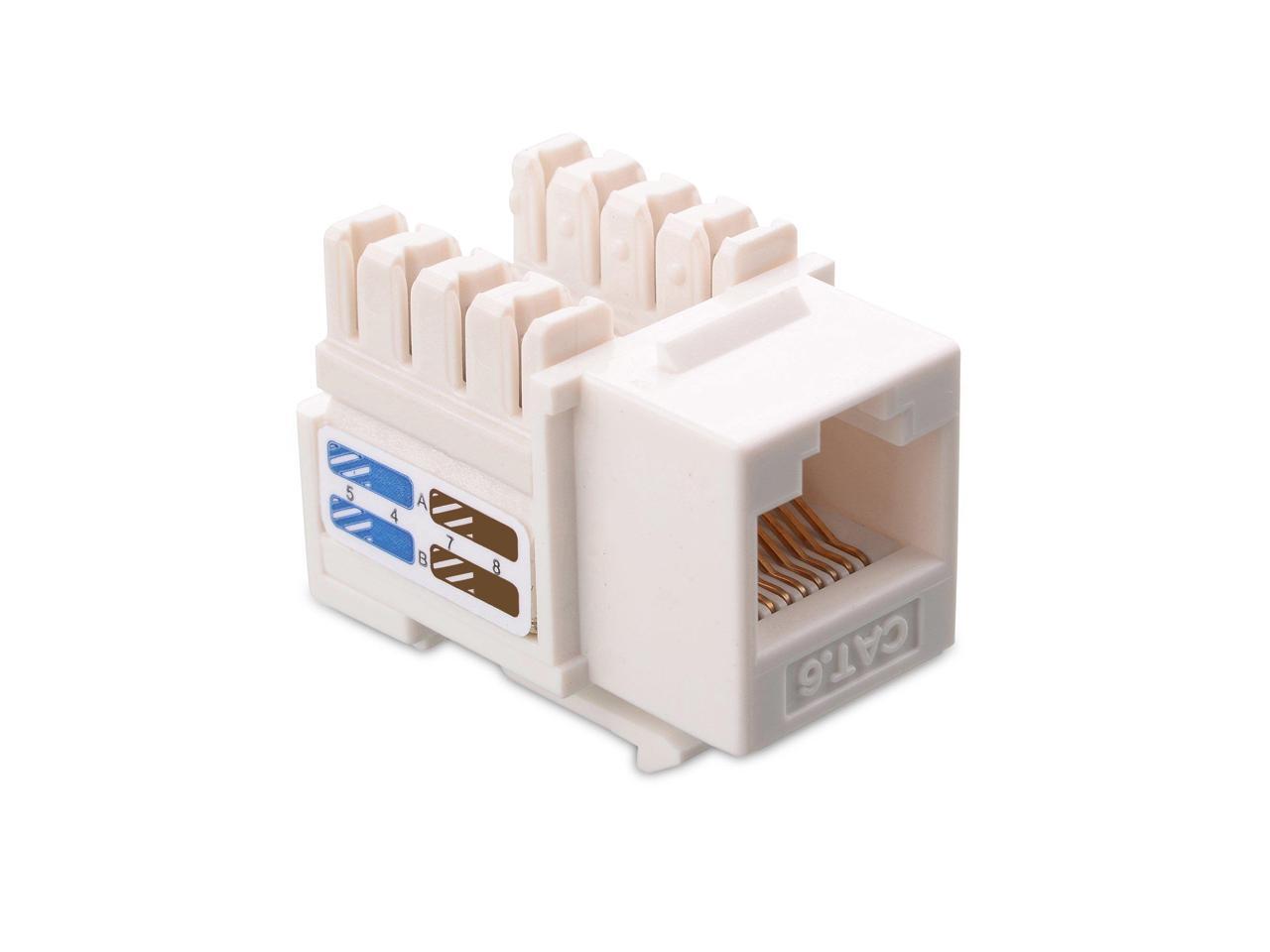 [UL Listed] Cable Matters 50Pack Cat6 RJ45 Keystone Jack (Cat 6 / Cat6