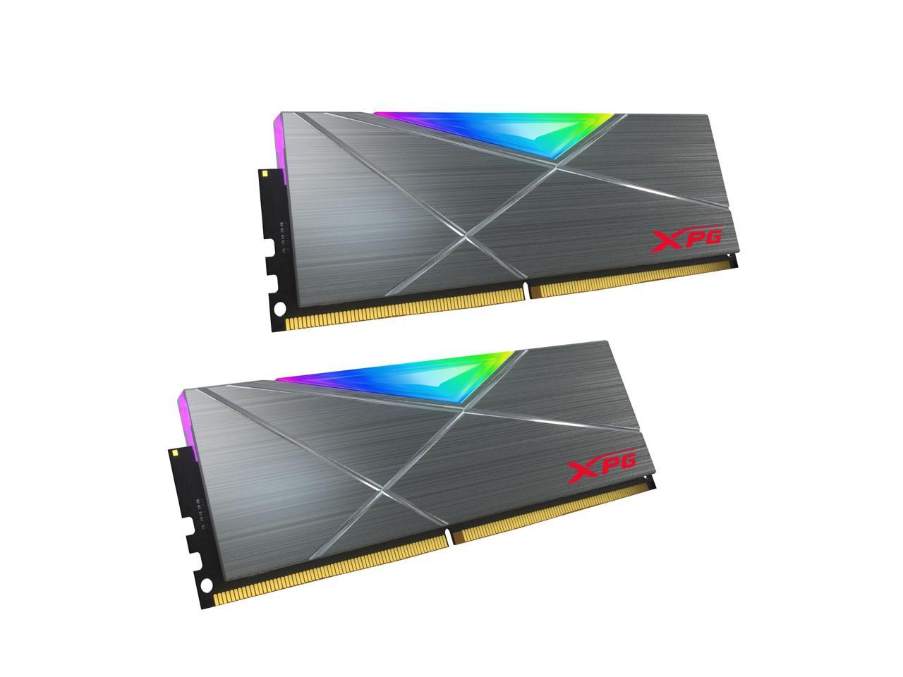 XPG SPECTRIX D50 RGB Desktop Memory: 32GB (2x16GB) DDR4 3600MHz CL18 GREY