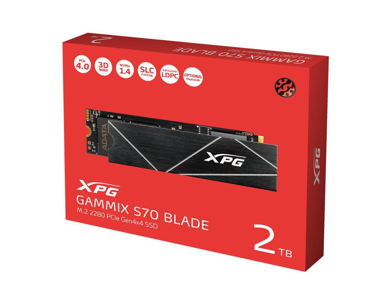 XPG GAMMIX S70 Blade: 2TB M.2 2280 PCIe Gen4x4 NVMe 3D NAND Internal ...