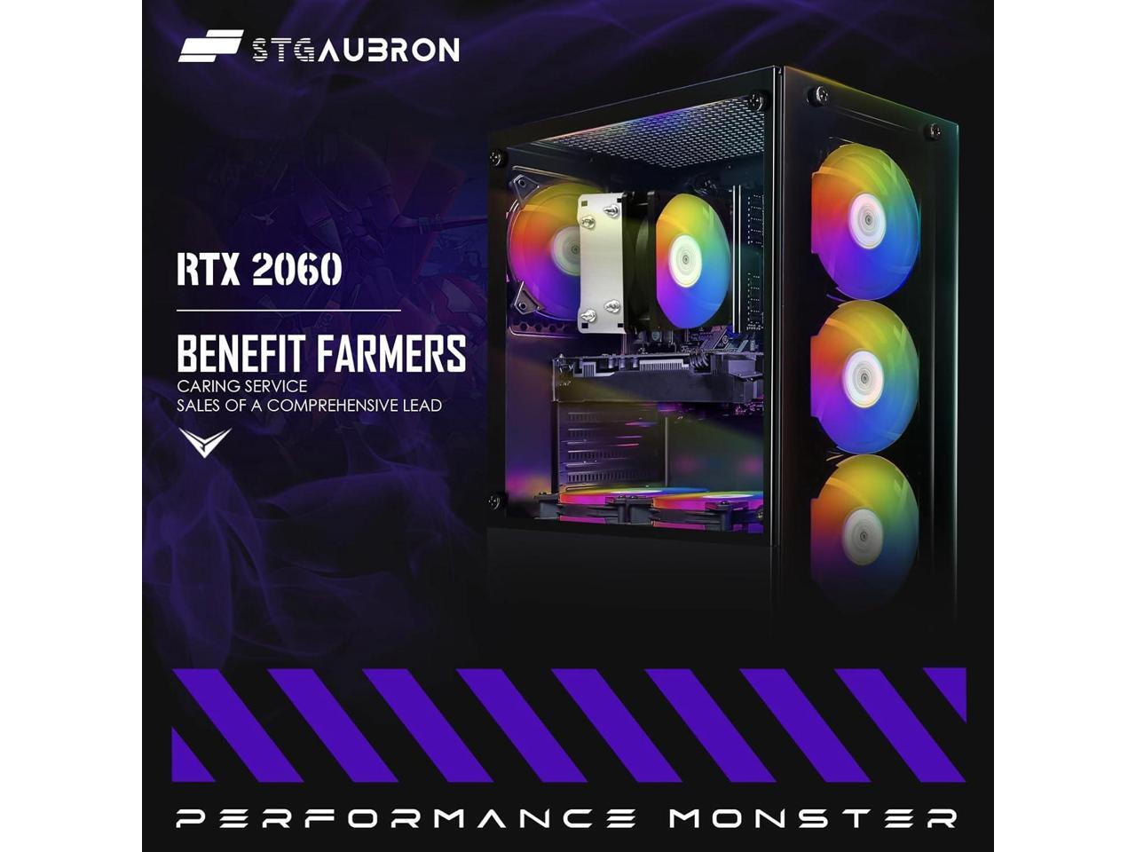 STGAubron Gaming Desktop PC, AMD Ryzen 5 PRO 2600 up to 3.9G, 16G DDR4 ...