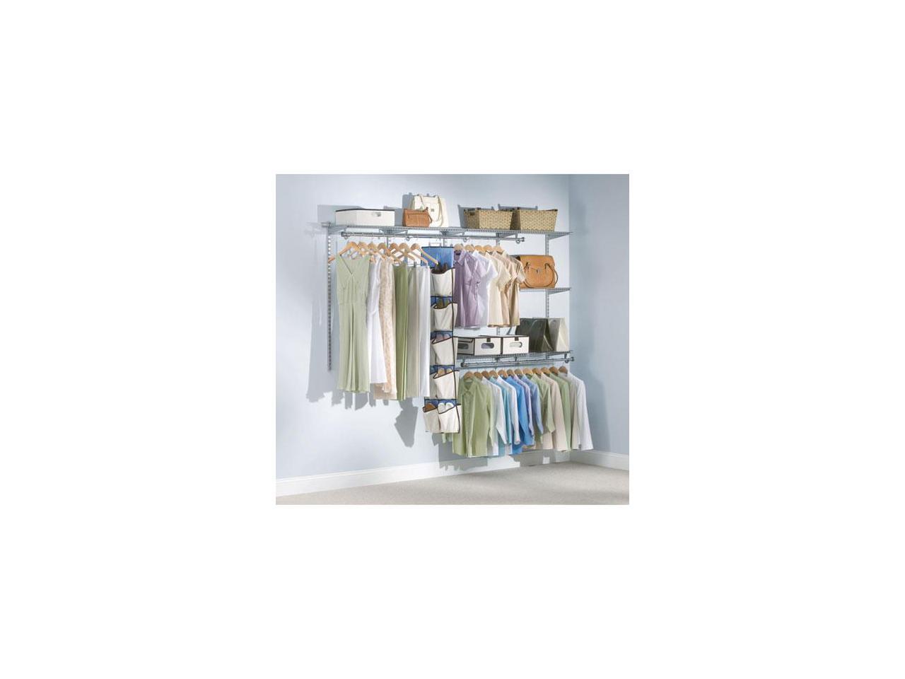 White Rubbermaid Configurations 4-8 Feet Custom DIY Closet Organizer Kit