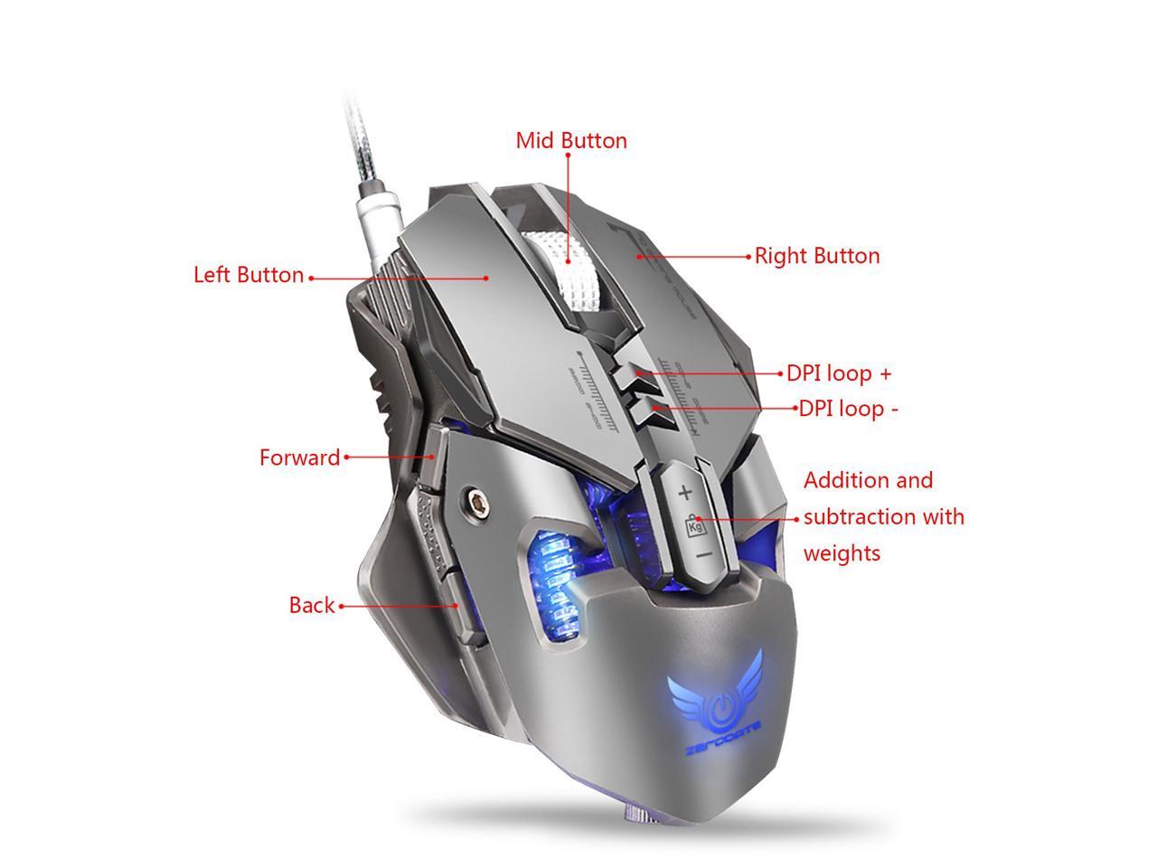 ZERODATE Mechanical Macros Define the Game Mouse,7 Programmable Keys