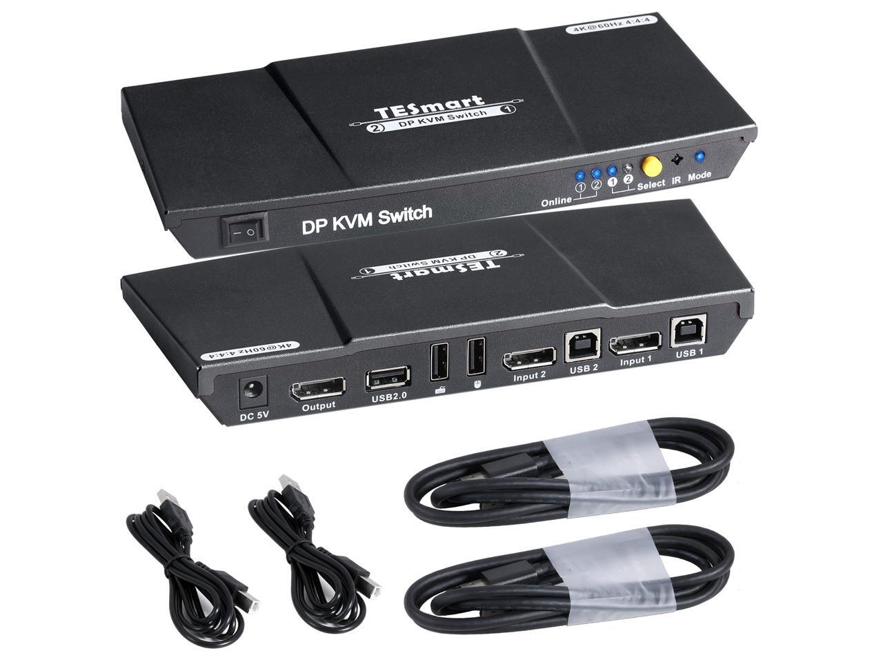 TESmart KVM Switch DisplayPort + USB Port KVM Switch 4K60Hz 444