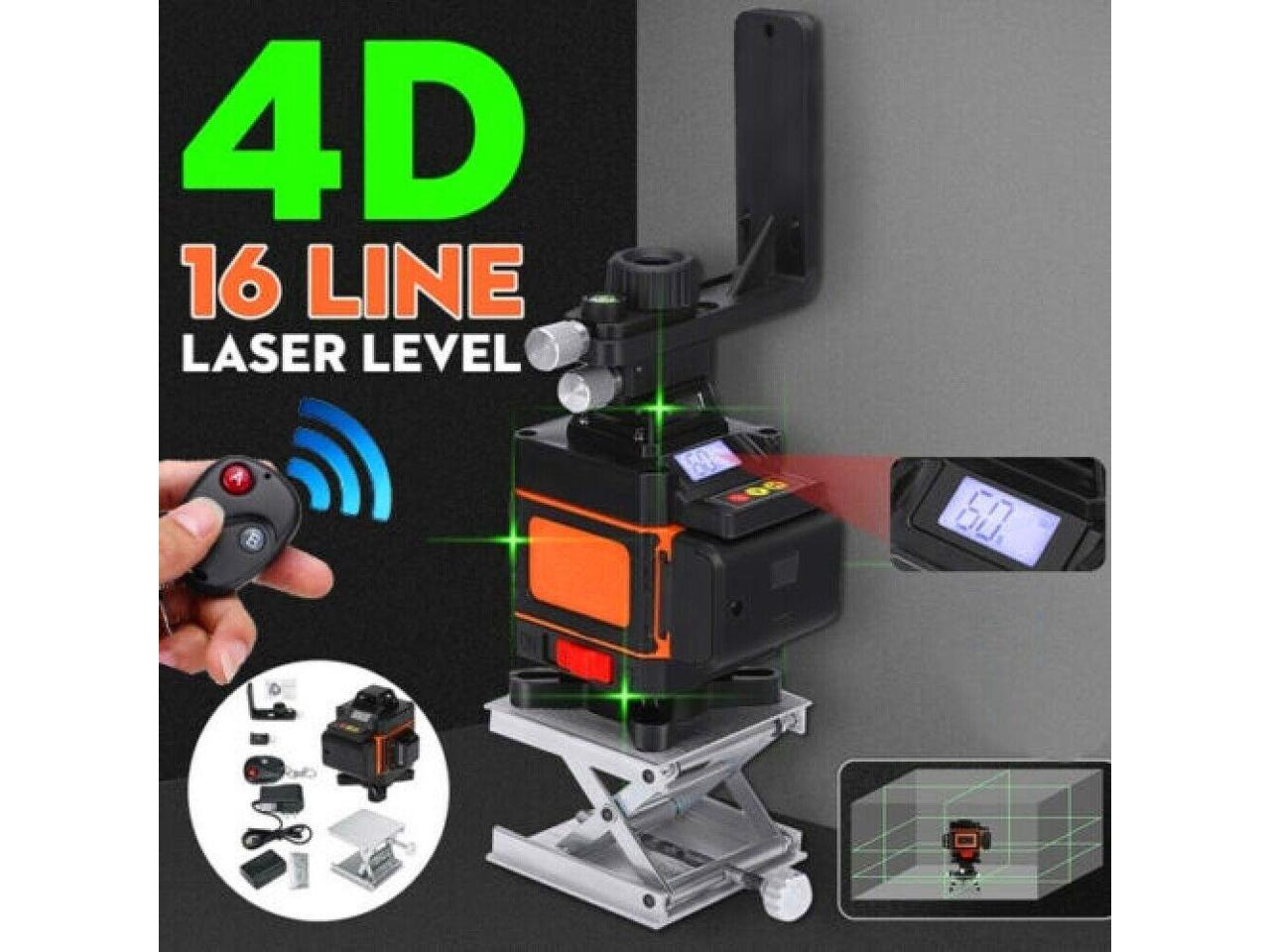 16 Lines Self Leveling Laser Level Automatic Cross Multi-Function Measure W/ RC 