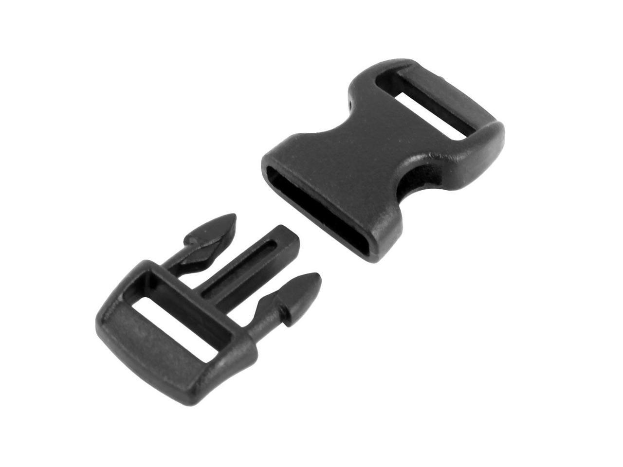 Plastic Side Quick Release Clasp Buckles Black 10mm Width bing Strap
