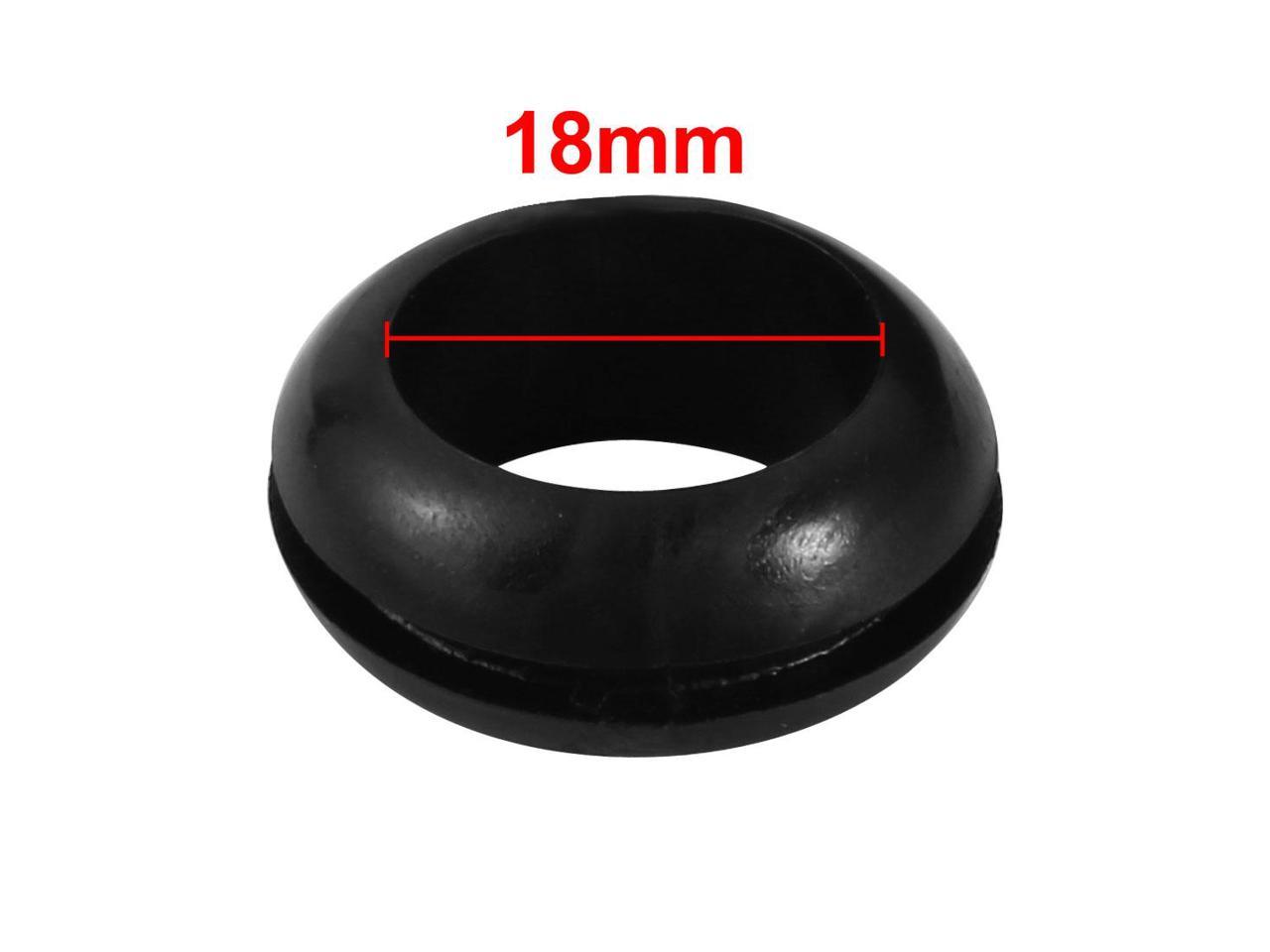 5pcs Wire Protective Grommets Black Rubber 18mm Double Sided Grommet ...